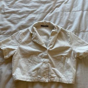 beige brandy melville vivian crop top